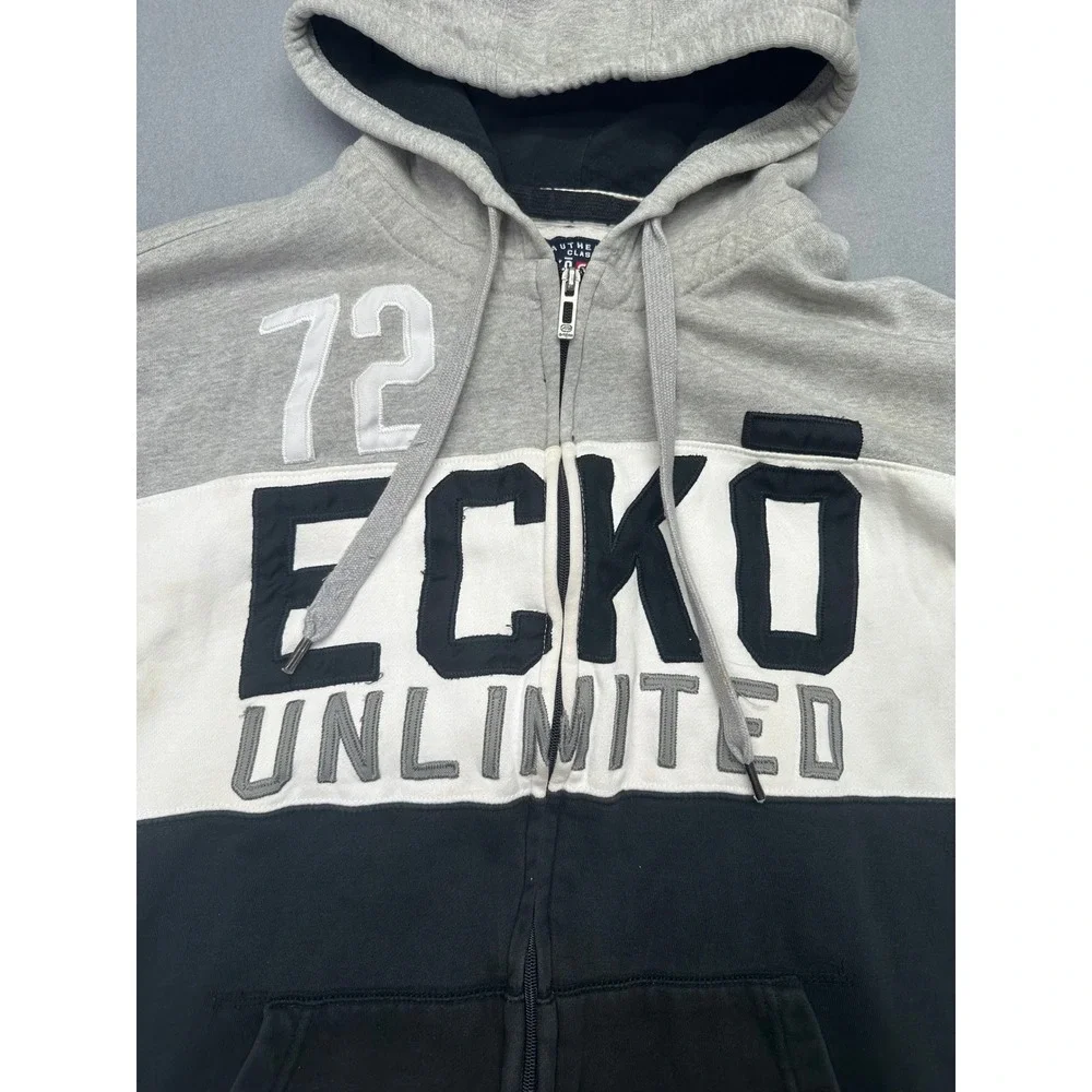 Ecko Unltd Full Zip Hoodie Vintage 90's Mens XXL Streetwear 1972